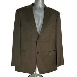 Tommy Hilfiger Taupe Brown Two Button Sports Coat, Size 44R